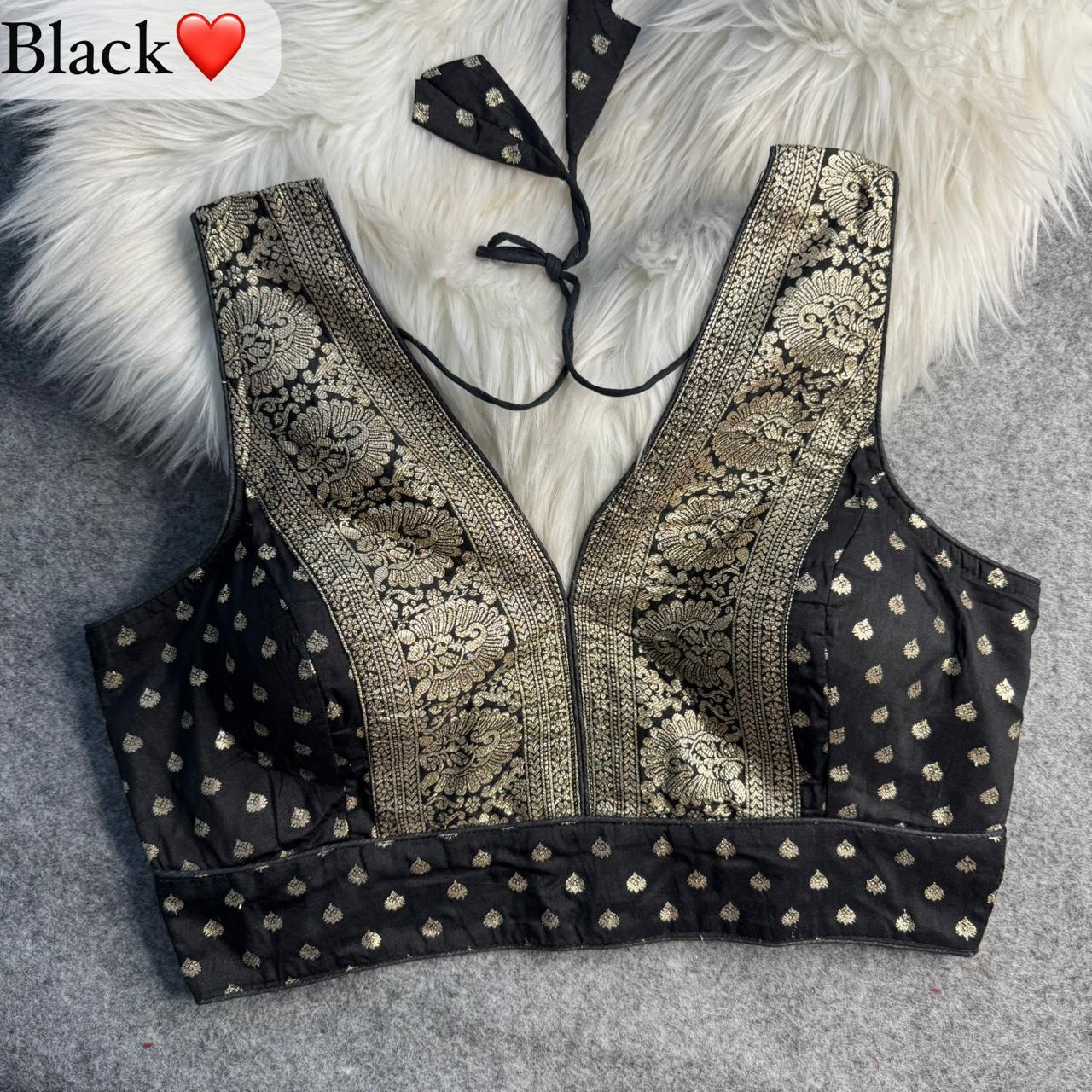 Mehera Banarasi V-Neck Blouse
